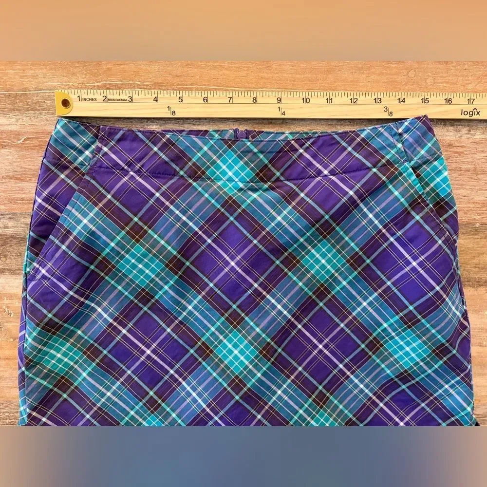 Lady Hagen Plaid Purple and Teal Skort | Golf, Pickleball, Tennis, Size 6